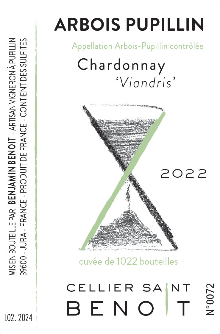 2022 Cellier Saint Benoit, Arbois Pupillin, Viandris Cuvee 1938 Chardonnay